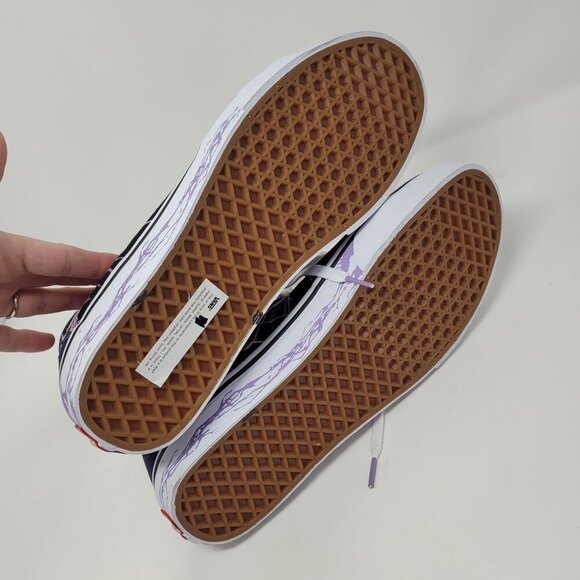 Vans Mens 11.5 Womens 13 Sk8 Hi Zap Navy Blue skull Glow in the dark sneakers - Picture 10 of 13